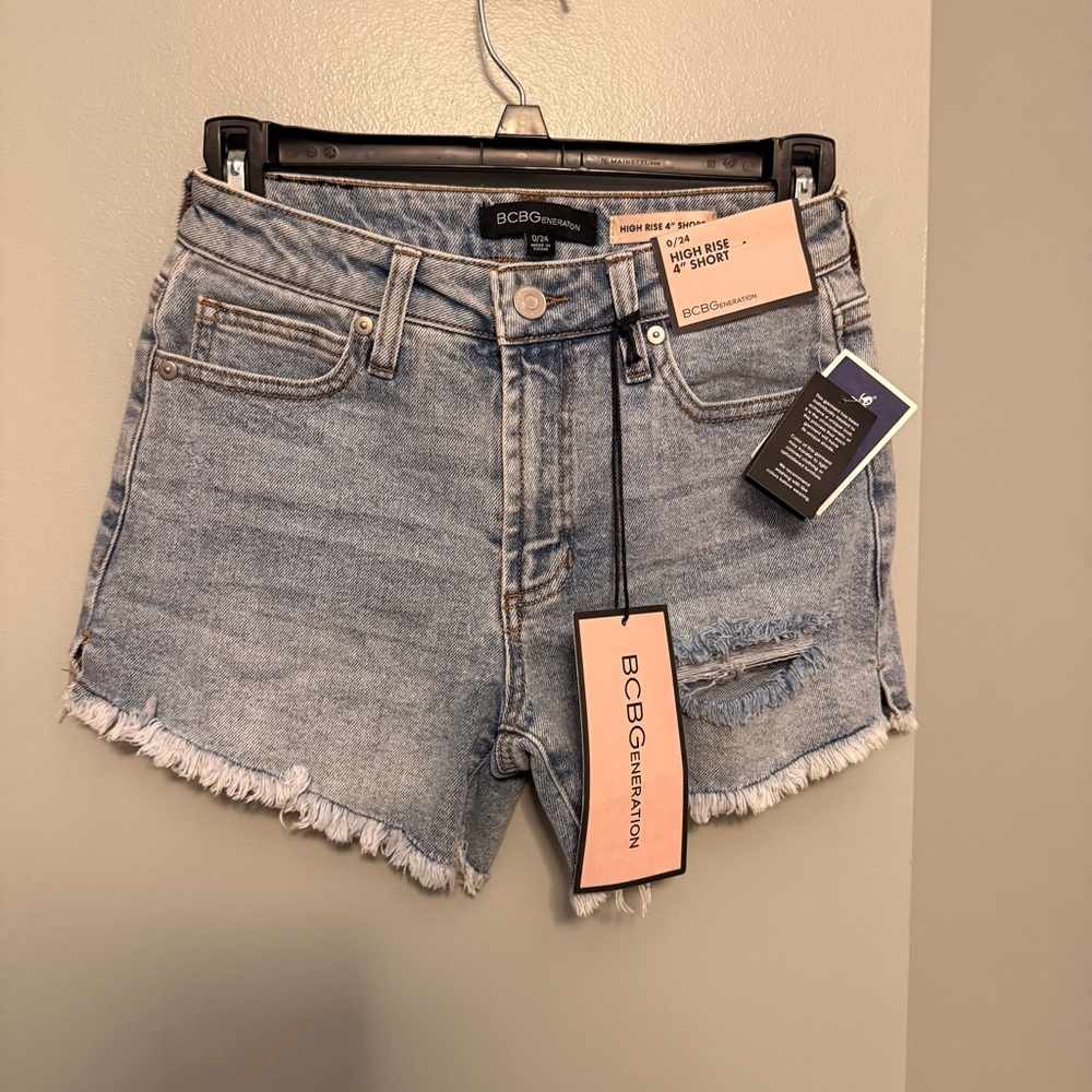 BCBGeneration High Rise Blue Jeans with Vintage Wash